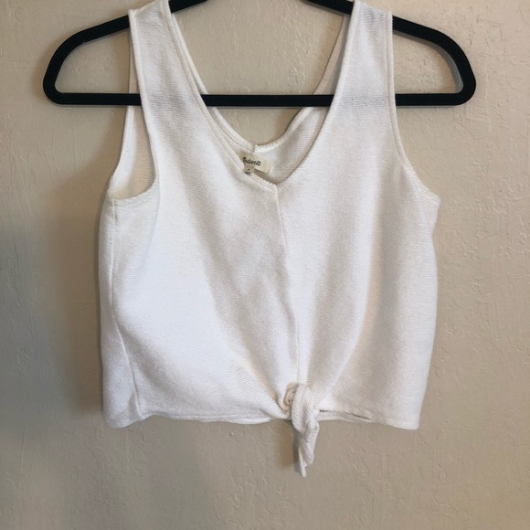 Madewell Front Tie Cotton Tank Top - Picture 1 of 4